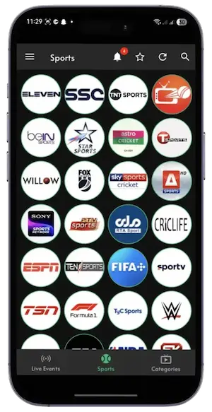 Sports Category Screenshot